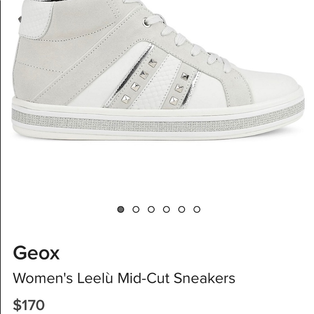 GEOX Italian patent Leelu mid-cut leather sneakers
